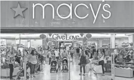  ?? GREG LOVETT/PALM BEACH POST FILE ?? The Macy’s stores set to close account for less than 10% of its sales, the company said.