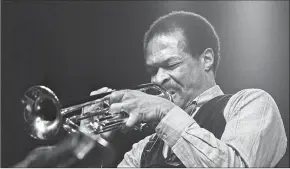  ?? Mark Miller / Associated Press ?? Jazz trumpeter Woody Shaw performs at the Festival Internatio­nal de Jazz de Montrèal in 1986. A forgotten studio recording of the late musician Shaw was released digitally as part of the latest effort to preserve jazz history.