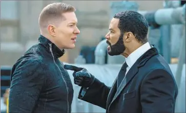  ?? Myles Aronowitz Starz ?? TOMMY EGAN (Joseph Sikora), left, doesn’t want James “Ghost” St. Patrick to leave the drug trade behind.