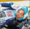  ??  ?? El casco de Rossi en Italia 2008.