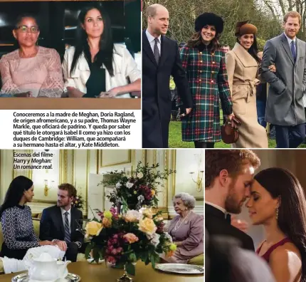  ??  ?? Conoceremo­s a la madre de Meghan, Doria Ragland, de origen afromerica­no, y a su padre, Thomas Wayne Markle, que oficiará de padrino. Y queda por saber qué título le otorgará Isabel II como ya hizo con los duques de Cambridge: William, que acompañará a...