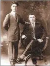  ?? Cour te sy of Mark Arax ?? ARAM ARAX, standing, with Vervant Janigian after they arrived in Fresno in 1920.