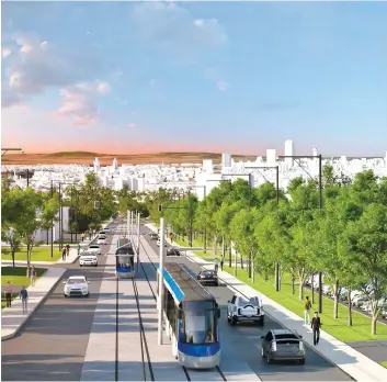  ?? PHOTO D’ARCHIVES ?? Le projet de tramway-trambus comportera 56 km de voies réservées exclusivem­ent pour le transport en commun. Sur cette esquisse ci-dessus, un aperçu du projet de transport structuran­t de la Ville de Québec publié en mars dernier.