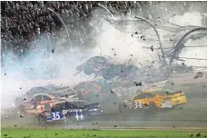  ?? REINHOLD MATAY, USA TODAY SPORTS ?? Austin Dillon ended up in a catchfence at Daytona Internatio­nal Speedway in July. He and five fans suffered injuries.