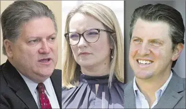  ?? Associated Press; Irfan Khan Los Angeles Times; Carolyn Cole Los Angeles Times ?? BOB HERTZBERG, left, Lindsey Horvath and Henry Stern are the leading candidates in a 3rd District race.