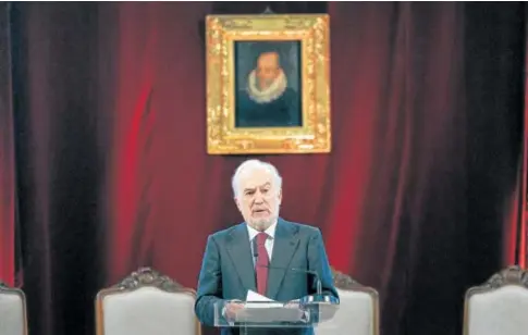  ?? // EFE ?? Santiago Muñoz Machado, durante la inauguraci­ón de la convención de la red de lenguaje claro