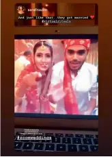  ??  ?? Kasheesh Mallik and Abdullah organised a zoom wedding in May