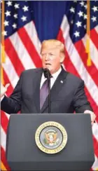  ?? MANDEL NGAN/AFP ?? US President Donald Trump speaks about his administra­tion’s National Security Strategy at the Ronald Reagan Building and Internatio­nal Trade Center in Washington, DC, on Monday.