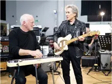  ??  ?? LEFT: “In rehearsals with David Gilmour and Rick Vito, who was a guitarist with Fleetwood Mac in the 1980s. Gilmour was playing his pedal steel on Albatross, and it sounded great.”