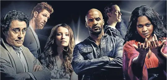  ??  ?? THE GODS MUST BE CRAZY: Some of the cast of ‘American Gods’ on M-Net, which is based on the Neil Gaiman novel