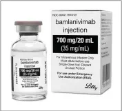  ?? COURTESY OF ELI LILLY ?? Bamlanivim­ab is the first antibody drug to help the immune system fight COVID-19.