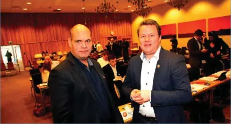  ??  ?? Christian Eikeland og Stian Storbukås fra et tidligere fylkesårsm­øte i Vest-agder Frp. FOTO: ULEBERG, ODD INGE