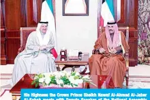  ??  ?? His Highness the Crown Prince Sheikh Nawaf Al-Ahmad Al-Jaber Al-Sabah meets with Deputy Speaker of the National Assembly Essa Al-Kandari.