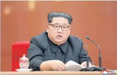  ??  ?? ‘ARSENAL IS COMPLETE’: North Korean leader Kim Jong-un announces the halt of nuclear and missile testing, reported the Korean Central News Agency.