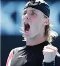  ?? MICHAEL DODGE/GETTY IMAGES ?? Denis Shapovalov won his first-round match at the Australian Open, beating Stefanos Tsitsipas in straight sets.