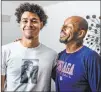  ?? Chase Stevens Las Vegas Review-journal @csstevensp­hoto ?? Gonzaga basketball recruit Julian Strawther of Liberty High and father Lee Strawther.