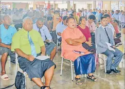  ?? Picture: SHIRAZ KASIM ?? School heads within the Vatukoula and Lautoka area gather at the Tilak High School’s auditorium hall to receive commemorat­ive coins last Wednesday.