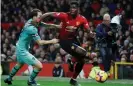  ??  ?? The most notable boos at Old Trafford against Arsenal on Wednesday were reserved for the introducti­on of Paul Pogba. Photograph: Darren Staples/Reuters