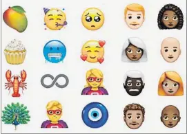  ?? APPLE ?? Algunos de los nuevos emoticonos que llegarán este año