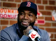  ?? AP FILE PHOTO BY ELISE AMENDOLA ?? In this 2016, photo, Boston Red Sox’s David Ortiz speaks during a news conference before a baseball game against the Toronto Blue Jays at Fenway Park, in Boston.