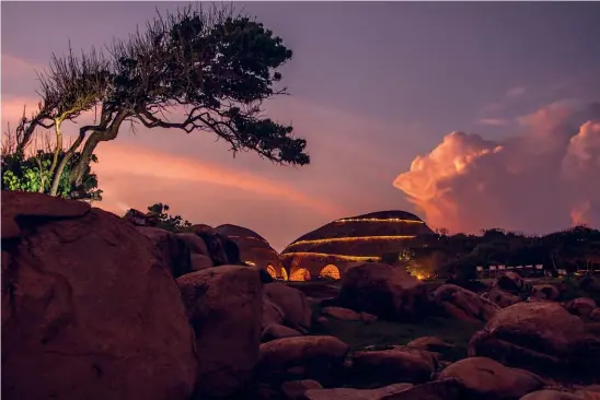  ??  ?? Wild Coast Tented Lodge is stunning at dusk