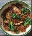  ?? (For The Washington Post/Stacy Zarin Goldberg) ?? Stir-Fried Glass Noodles With Pork and Chinese Broccoli (Phat Si Ew Wun Sen)