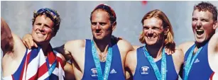  ??  ?? Medals: With Steve Redgrave, Tim Foster and Matthew PInsent in 2000