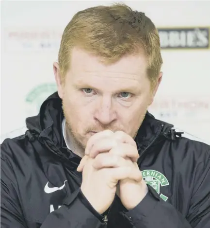  ??  ?? 2 Neil Lennon wants his Hibs players to transfer the ‘intensity and quality of their cup performanc­es’ to the league as they look to end a recent stuttering run of results.