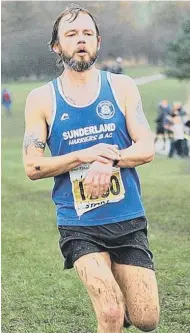  ??  ?? Sunderland Harrier Kevin Jeffress, left, is hoping for a good time in the Greater Manchester Marathon. Centre, John Cook, finished third at Kielder. Ian Ritchie, right, finished fourth at Temple Park.