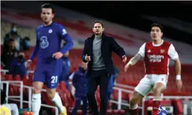  ??  ?? Frank Lampard was unhappy with Chelsea’s approach during their defeat at Arsenal. Photograph: Julian Finney/PA