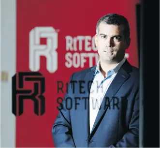  ?? VIKTOR PIVOVAROV FOR POSTMEDIA NEWS ?? Pablo Asiron, CEO of RtTech Software, says Moncton has low- rent office space and a strong pool of software developers, making it an ideal place to base his business.