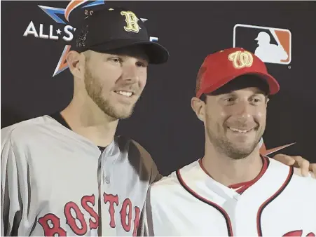  ?? AP PHOTO ?? TWO GOOD: Chris Sale and Max Scherzer will start tonight’s All-Star Game in Miami.