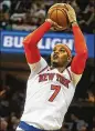  ?? LEAH KLAFCZYNSK­I / AKRON BEACON JOURNAL ?? Carmelo Anthony might be open to waiving his no-trade clause.