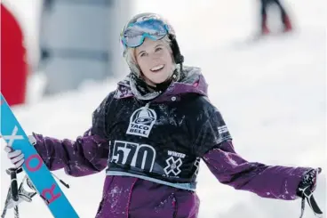  ?? The Associated Press/Files ?? The Internatio­nal Olympic Committee has banned wearing tributes to Sarah Burke, above, by athletes when they compete. The Canadian died when she crashed on a routine training run in Utah in 2012.