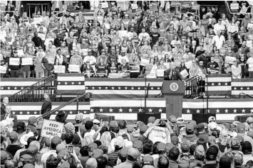  ?? MIKE MCCARN/AP ?? Oklahoma said anyone who attends a large event should get tested afterward. Above, President Trump at a March 2 rally.