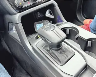  ?? MARK PHELAN/DETROIT FREE PRESS ?? The 2024 Ford Ranger midsize pickup features a new shifter design for its 10-speed automatic transmissi­on.