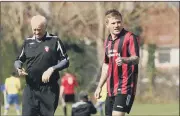  ??  ?? Ash Wheatley after his goal ON TARGET