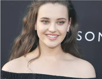  ?? MARK RALSTON/AFP/GETTY IMAGES ?? Katherine Langford portrays fictional high school student Hannah Baker in Netflix’s 13 Reasons Why, a series that describes the teen’s descent into suicide.