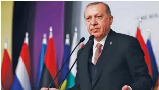  ?? Reuters ?? Turkish President Tayyip Erdogan speaks during a conference in Istanbul on Friday.