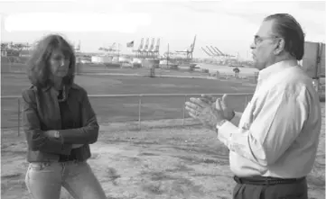  ?? File photo ?? Activists Janet Gunter and Andrew Mardesich (who died in 2018), at the Rancho LPG facility in 2014.