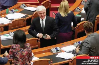  ??  ?? ISH- MINISTRI I BRENDSHEM, FATMIR XHAFAJ NE PARLAMENT