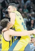  ?? FOTO: EFE ?? Sloukas festeja el triunfo del ‘Fener ‘