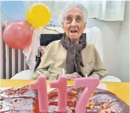  ?? Familia de Maria Branyas ?? Maria Branyas celebra su 117º cumpleaños, ayer.