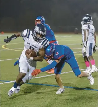  ?? TOM FEARNEY/COURTESY ?? Senior running back Zyon Hymes helped Hartford Public shut out Tolland, 26-0, on Friday.