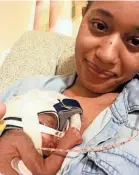  ?? KEELEE MOSELEY ?? Keelee Moseley is pictured with her baby boy Adrian in February 2018.
