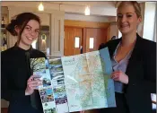  ??  ?? Suzy Quirke and Sarah Fortune from the Grand Hotel with the 2018 Tourism Map.