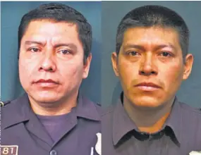  ??  ?? Capturados. Dos policías de Altavista tenían 4 libras de marihuana y más de 600 porciones de droga en sus casilleros.