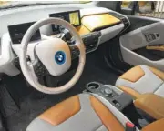  ?? STAFF PHOTO BY MARK KENNEDY ?? The futuristic interior of the BMW i3 makes generous use of recycled materials.