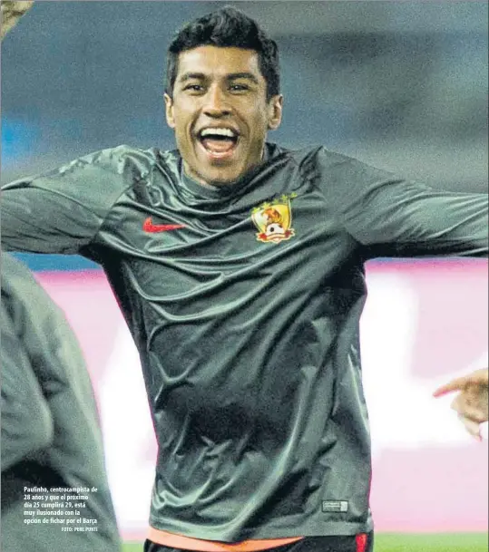  ?? FOTO: PERE PUNTÍ ?? Paulinho, centrocamp­ista de 28 años y que el próximo día 25 cumplirá 29, está muy ilusionado con la opción de fichar por el Barça