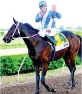  ??  ?? WOW WOW with Ameth Robles aboard wins the Pick 3 “Super Challenge” Trophy over 1400 metres at Caymans Park on Saturday, November 30, 2019.